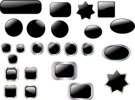 paunovic (artist) - black button collection - vector Stockbilder - Microstock & Abonnement, Bildnummer: 400-04895655