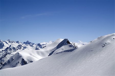 Slope for freeriding. Caucasus Mountains, Dombay. Stock Photo - Budget Royalty-Free & Subscription, Code: 400-04895803