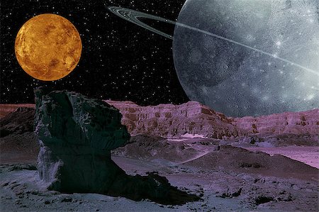 Digital collage of alien planet system. Stockbilder - Microstock & Abonnement, Bildnummer: 400-04895964