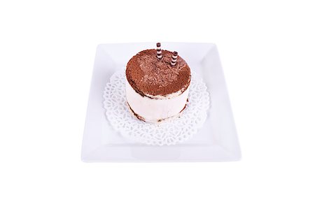 dessert with a chocolate crumb on the plate. Stock Photo - Budget Royalty-Free & Subscription, Code: 400-04896040