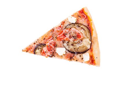 simsearch:400-05172569,k - A piece of vegetable pizza on a white background Photographie de stock - Aubaine LD & Abonnement, Code: 400-04896043