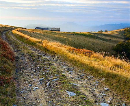 simsearch:400-05291390,k - Carpathian Mountains (Ukraine) autumn landscape with cattle-breeding farm and country road. Stock Photo - Budget Royalty-Free & Subscription, Code: 400-04896227