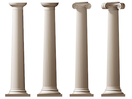 Isolated illustration of Roman Doric and Ionic columns Stock Photo - Budget Royalty-Free & Subscription, Code: 400-04896388