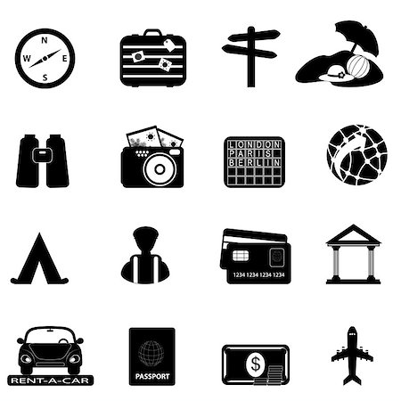 Travel and tourism related icon set Stock Photo - Budget Royalty-Free & Subscription, Code: 400-04896399