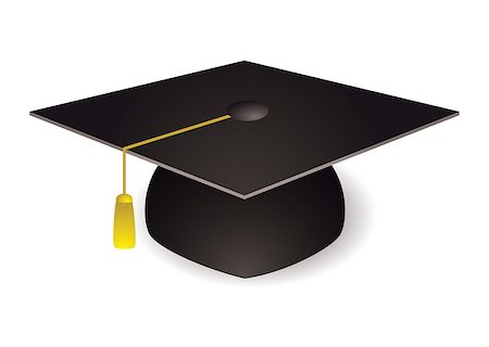 Black graduation mortar board hat with gold trim Stock Photo - Budget Royalty-Free & Subscription, Code: 400-04896675