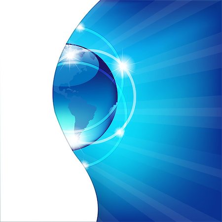 Abstract Blue Background With Globe, Vector Illustration Stock Photo - Budget Royalty-Free & Subscription, Code: 400-04896804