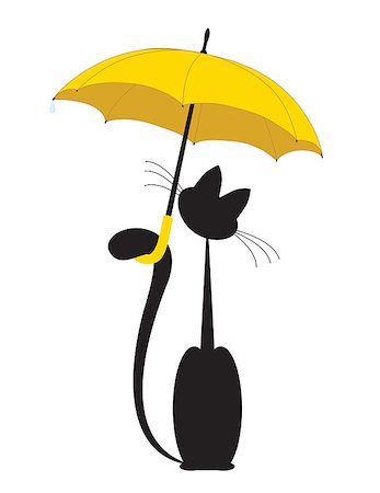 Cat in umbrella playing and sleeping on white background Stock Photo - Budget Royalty-Free & Subscription, Code: 400-04897070