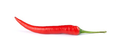 simsearch:400-05732421,k - Red hot chili pepper on white background Photographie de stock - Aubaine LD & Abonnement, Code: 400-04897245