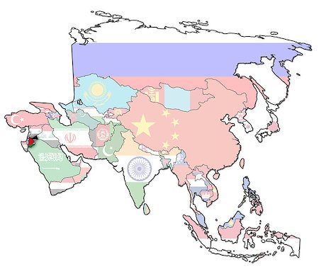 simsearch:400-04421952,k - old political map of asia with flag of jordan Stockbilder - Microstock & Abonnement, Bildnummer: 400-04897275