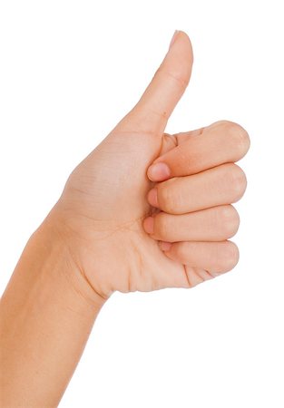 simsearch:400-05700994,k - Thumbs up gesture. Woman's hand isolated on white background Stock Photo - Budget Royalty-Free & Subscription, Code: 400-04897718