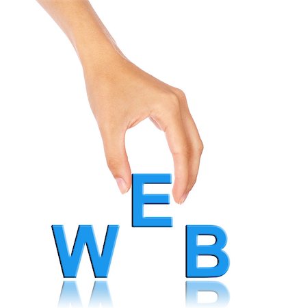 simsearch:400-05108619,k - Hand pick up 'E' alphabet from web wording, business concept isolated on white Foto de stock - Super Valor sin royalties y Suscripción, Código: 400-04897729