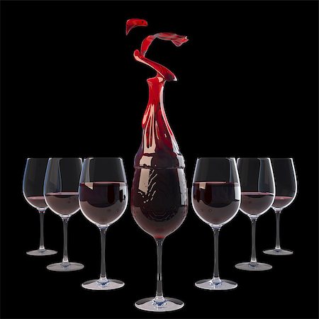 simsearch:400-04955788,k - group of glasses with the wine, one of which is burning the flame from the wine. isolated on black. Stock Photo - Budget Royalty-Free & Subscription, Code: 400-04898096