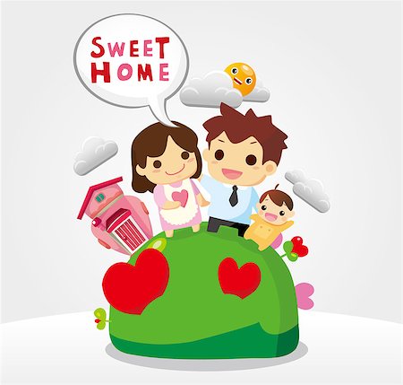 sweet home, family card Stock Photo - Budget Royalty-Free & Subscription, Code: 400-04898190