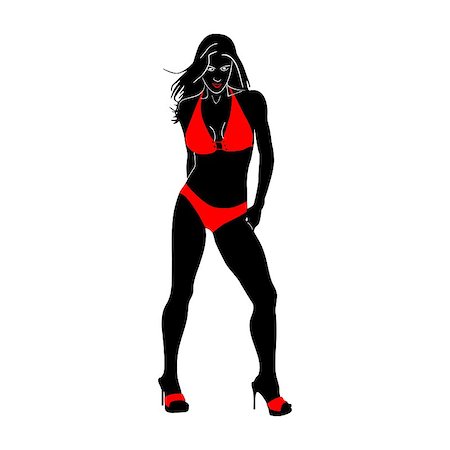 simsearch:400-04364845,k - Image of vector illustration of girl silhouette Foto de stock - Royalty-Free Super Valor e Assinatura, Número: 400-04898210