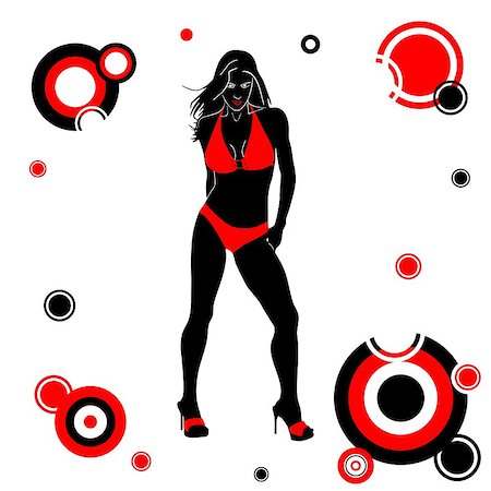 simsearch:400-04364845,k - Image of vector illustration of girl silhouette Foto de stock - Royalty-Free Super Valor e Assinatura, Número: 400-04898213