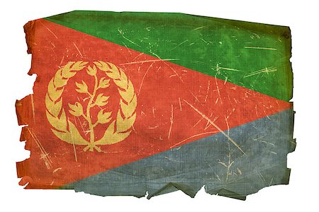 simsearch:400-04899420,k - Eritrea Flag old, isolated on white background. Stockbilder - Microstock & Abonnement, Bildnummer: 400-04898407