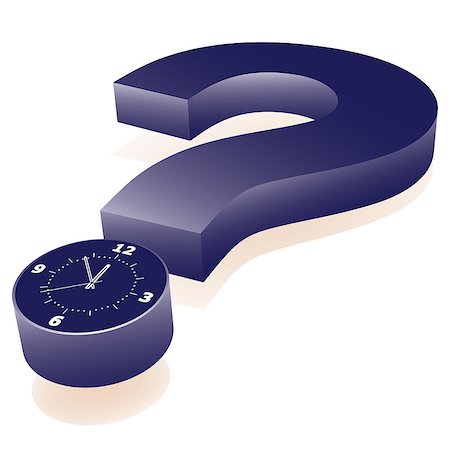 Clock as point of question mark. Abstract illustration. Stock Photo - Budget Royalty-Free & Subscription, Code: 400-04898469