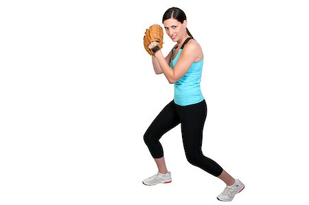 A beautiful woman baseball pitcher getting ready to throw a ball in a game Stock Photo - Budget Royalty-Free & Subscription, Code: 400-04898531
