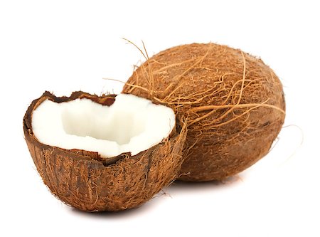 Whole coconut and half  isolated on white background Stock Photo - Budget Royalty-Free & Subscription, Code: 400-04898567
