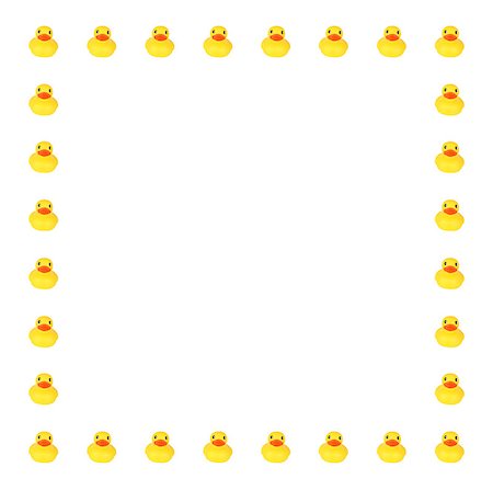 simsearch:400-04240306,k - Toy ducks in row border on white background Stock Photo - Budget Royalty-Free & Subscription, Code: 400-04898560
