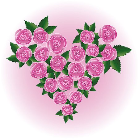 simsearch:400-05730150,k - Pink art vector rose heart. Flower, wedding background. Design element. Valentine Day. Stock Photo - Budget Royalty-Free & Subscription, Code: 400-04898578