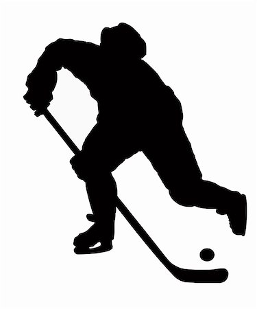 The hockey player plays On white background with puck. Stock Photo - Budget Royalty-Free & Subscription, Code: 400-04898919