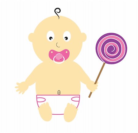 Baby girl with lollipop Stock Photo - Budget Royalty-Free & Subscription, Code: 400-04898962