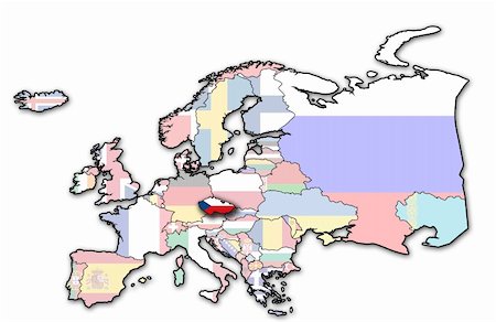 simsearch:400-04893406,k - some very old grunge map of czech republic with flag on map of europe Stock Photo - Budget Royalty-Free & Subscription, Code: 400-04899141