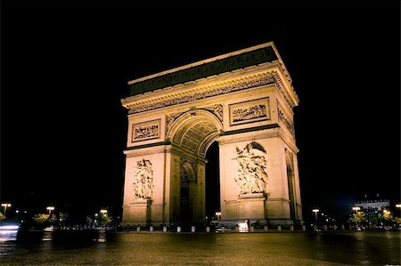 simsearch:400-05671409,k - Arc de triumph is the one of the most famous monuments in Paris, France Stock Photo - Budget Royalty-Free & Subscription, Code: 400-04899198