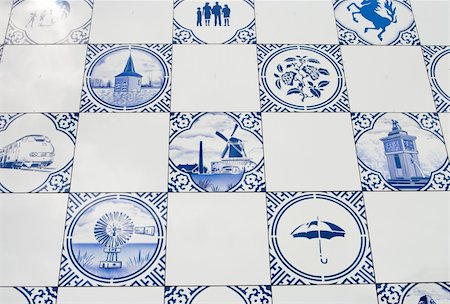 delft netherlands - delft blue tiles as part of a wall of a modern building Stock Photo - Budget Royalty-Free & Subscription, Code: 400-04899367