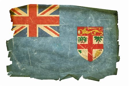 simsearch:400-04899420,k - Fiji flag old, isolated on white background Stock Photo - Budget Royalty-Free & Subscription, Code: 400-04899400