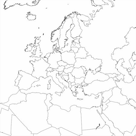 Blank European regional map in orthographic projection. Foto de stock - Royalty-Free Super Valor e Assinatura, Número: 400-04899927