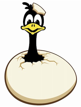 Editable vector illustration of a cartoon chick hatching from an egg Fotografie stock - Microstock e Abbonamento, Codice: 400-04899938