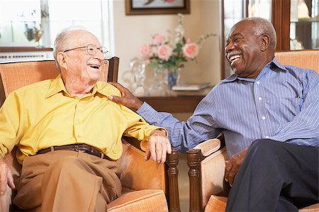 simsearch:400-04890264,k - Senior men relaxing in armchairs Stock Photo - Budget Royalty-Free & Subscription, Code: 400-04890269