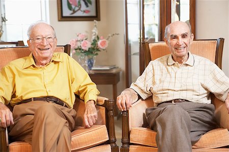 simsearch:400-04890264,k - Senior men relaxing in armchairs Stock Photo - Budget Royalty-Free & Subscription, Code: 400-04890260