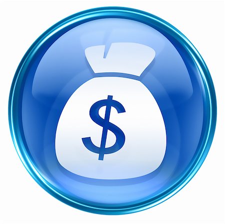 dollar icon blue, isolated on white background. Stock Photo - Budget Royalty-Free & Subscription, Code: 400-04890509