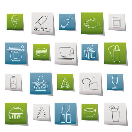 Shop and Foods Icons - Vector Icon Set Stock Photo - Budget Royalty-Free & Subscription, Code: 400-04890642