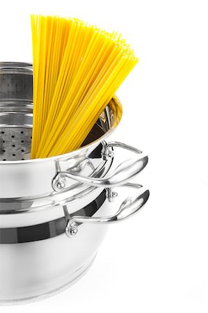 simsearch:700-01646223,k - Italian cooking / saucepan with spaghetti / isolated on white Stock Photo - Budget Royalty-Free & Subscription, Code: 400-04890761