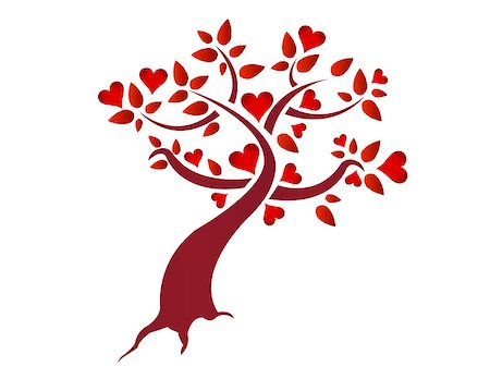 simsearch:400-05902207,k - Heart tree illustration design isolated over a white background Stock Photo - Budget Royalty-Free & Subscription, Code: 400-04891009