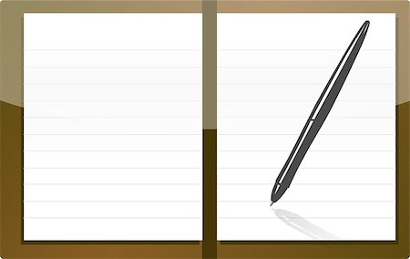 simsearch:400-05381119,k - isolated brown personal agenda with pen illustration isolated over white Stock Photo - Budget Royalty-Free & Subscription, Code: 400-04891135