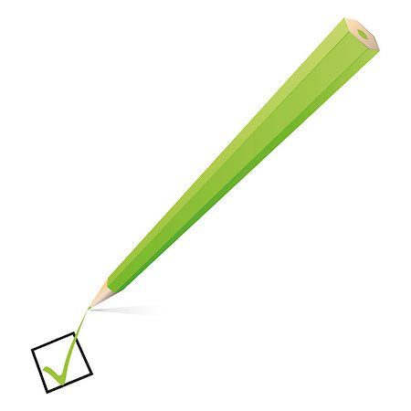 simsearch:400-05719450,k - An image of a nice green pencil checking Foto de stock - Super Valor sin royalties y Suscripción, Código: 400-04891489