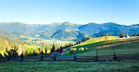 softwood - Summer mountain view with village outskirts Stock Photo - Budget Royalty-Free & Subscription, Code: 400-04892105