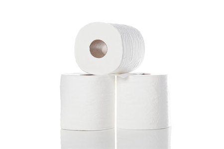 simsearch:400-05234741,k - Clean white toilet paper against a white background Foto de stock - Super Valor sin royalties y Suscripción, Código: 400-04892153