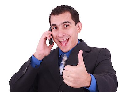 simsearch:400-05201934,k - Isolated Image of a Handsome Hispanic Businessman Giving Thumbs Up - White Background Photographie de stock - Aubaine LD & Abonnement, Code: 400-04892227