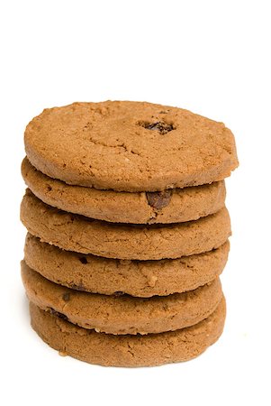 simsearch:400-05341443,k - pile of chocolate cookies isolated on white background Stockbilder - Microstock & Abonnement, Bildnummer: 400-04892549