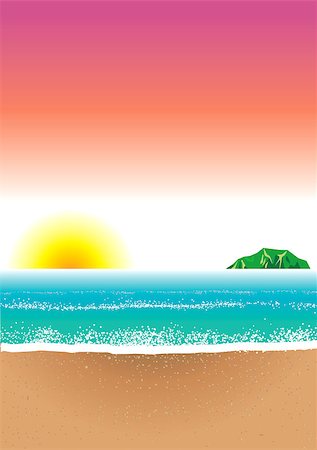 simsearch:400-07715470,k - Vector Illustration of Beach Background 8. Stock Photo - Budget Royalty-Free & Subscription, Code: 400-04892605