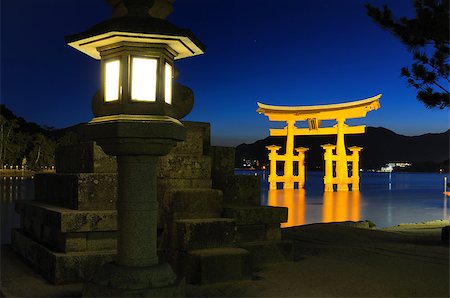 The otori gate which welcomes visitors to Miyajima, Japan. Stock Photo - Budget Royalty-Free & Subscription, Code: 400-04892800