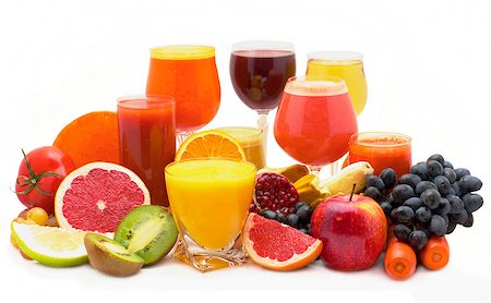 simsearch:400-04524035,k - Five glasses of fresh juice from different fruit Foto de stock - Super Valor sin royalties y Suscripción, Código: 400-04892815