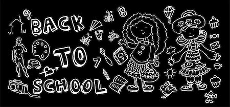 Back to school doodle Hand-Drawn BTS Sketchy Doodles Stock Photo - Budget Royalty-Free & Subscription, Code: 400-04892927