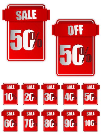 simsearch:400-06325568,k - Vector - Set of Red Sale Stickers Stockbilder - Microstock & Abonnement, Bildnummer: 400-04893008
